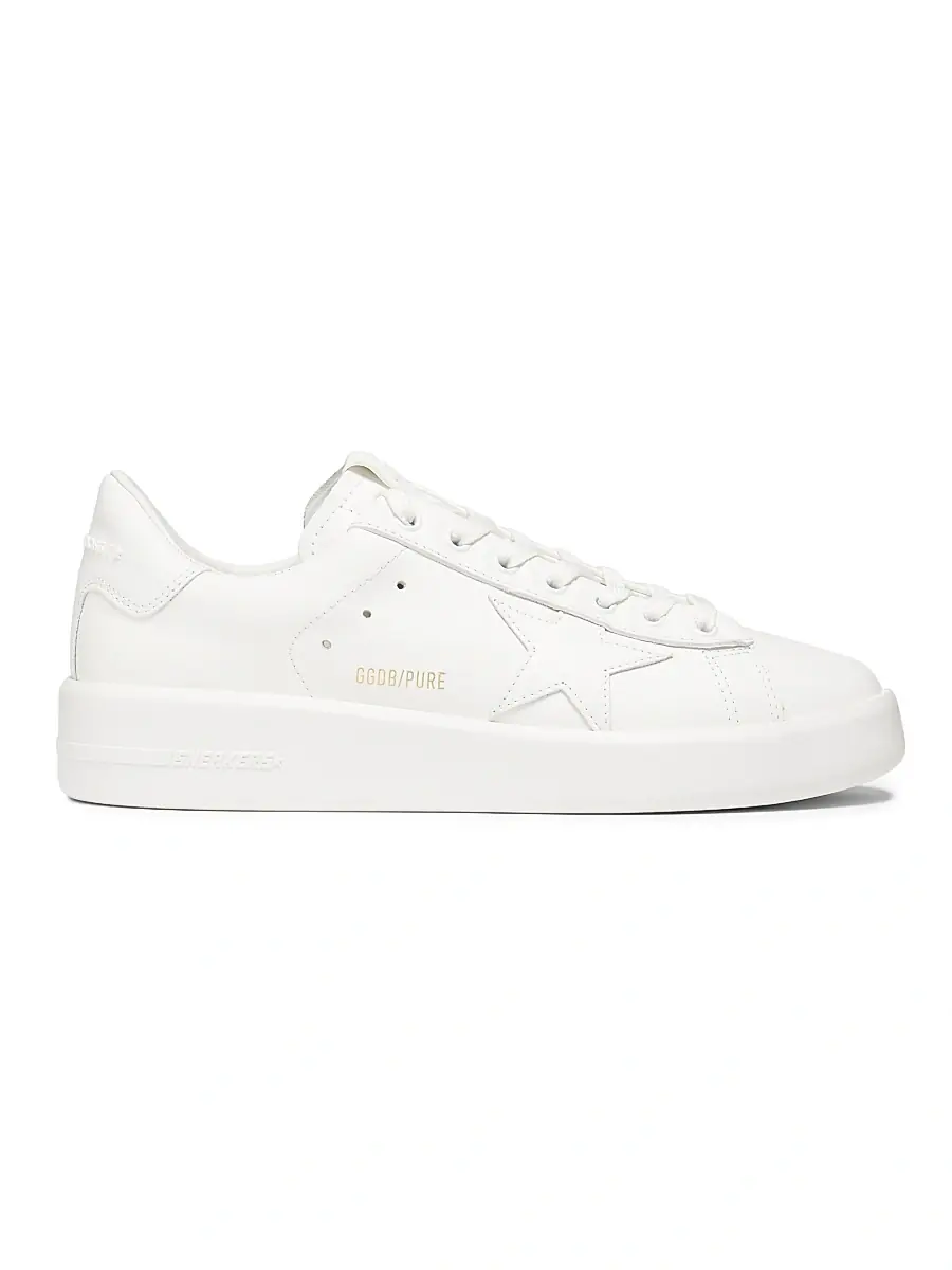 Golden Goose Men's Pure New Leather Sneakers - Optic White | Image 1 Golden Goose Men's Pure New Leather Sneakers - Optic White | Image 1
