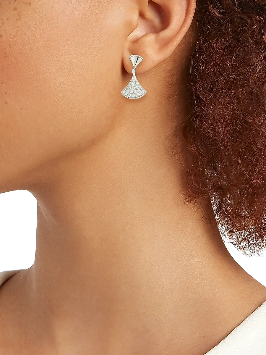BVLGARI Women's Divas' Dream 18K White Gold & Diamond Earrings - White Gold | Thumbnail 2 BVLGARI Women's Divas' Dream 18K White Gold & Diamond Earrings - White Gold | Thumbnail 2