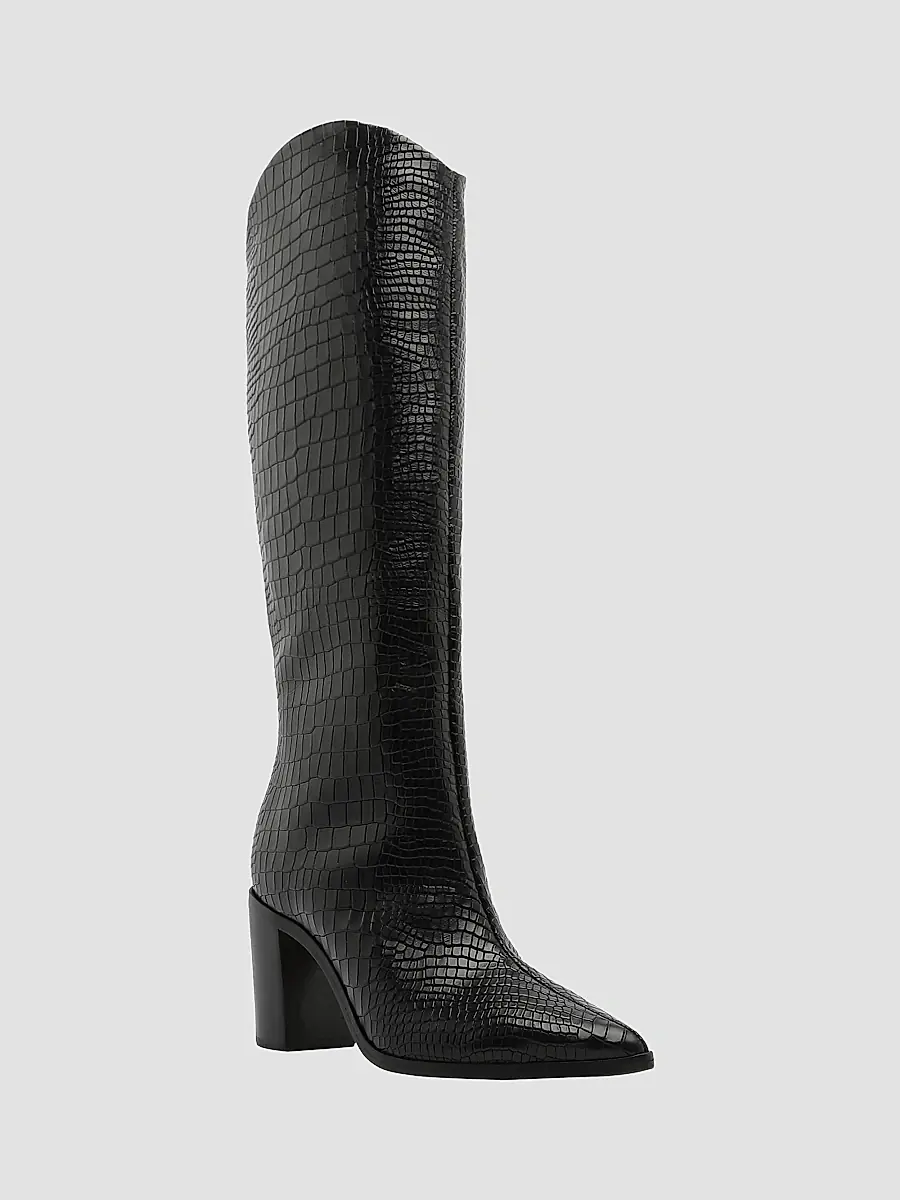 Schutz Women's Analeah 85MM Croc-Embossed Leather Boots | Thumbnail 2 Schutz Women's Analeah 85MM Croc-Embossed Leather Boots | Thumbnail 2