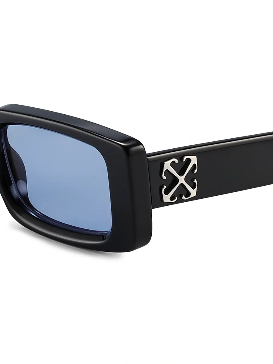 Off-White Men's Arthur 50MM Rectangular Sunglasses - Black Light Blue | Thumbnail 3