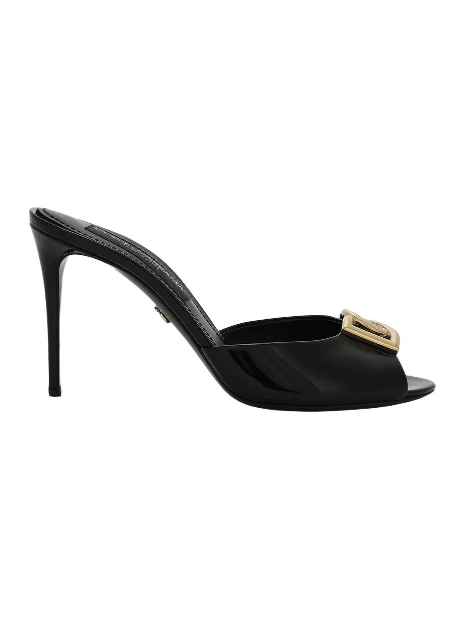 Women's 90MM Leather Logo Mules