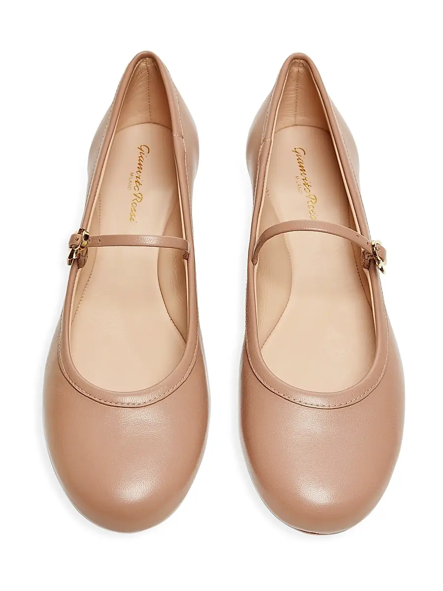 Gianvito Rossi Women's Carla Leather Ballet Flats | Thumbnail 4 Gianvito Rossi Women's Carla Leather Ballet Flats | Thumbnail 4