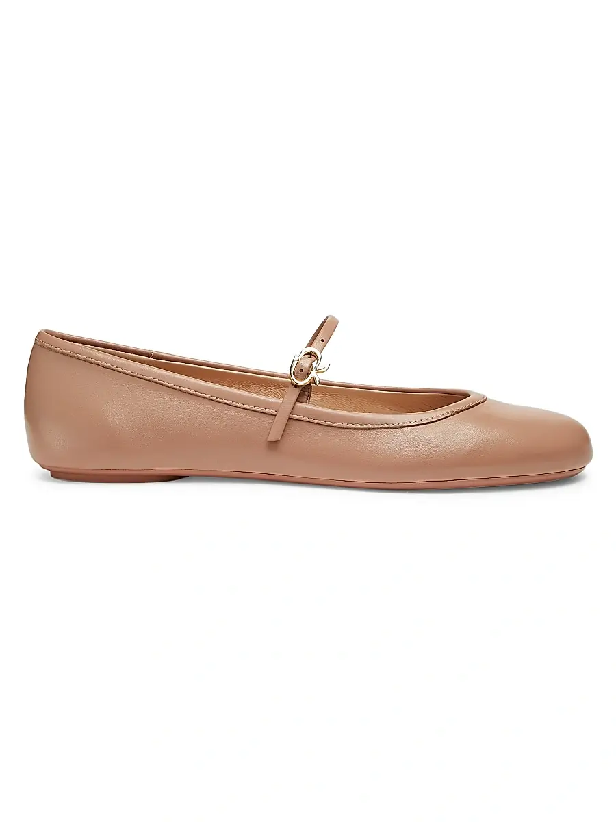 Gianvito Rossi Women's Carla Leather Ballet Flats - Praline | Image 1 Gianvito Rossi Women's Carla Leather Ballet Flats - Praline | Image 1