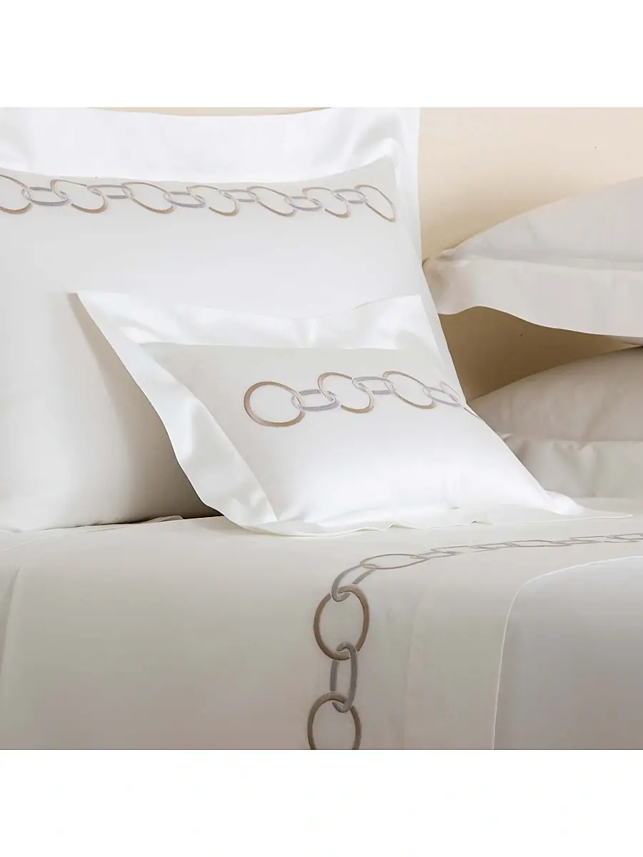 Frette Links Embroidery 300 Thread Count Sham | Thumbnail 5 Frette Links Embroidery 300 Thread Count Sham | Thumbnail 5