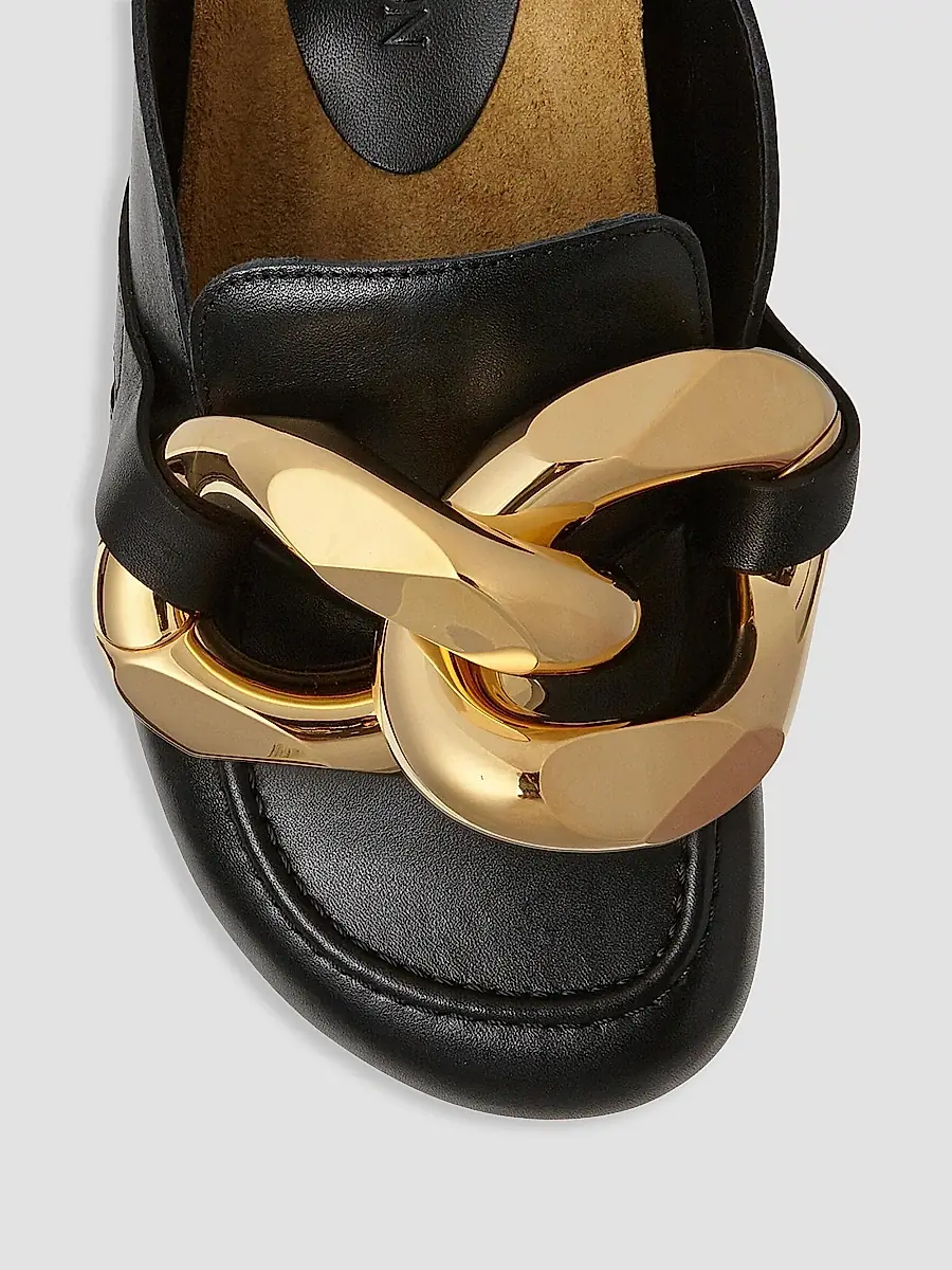 JW Anderson Women's Chain Leather Loafer Mules | Thumbnail 4
