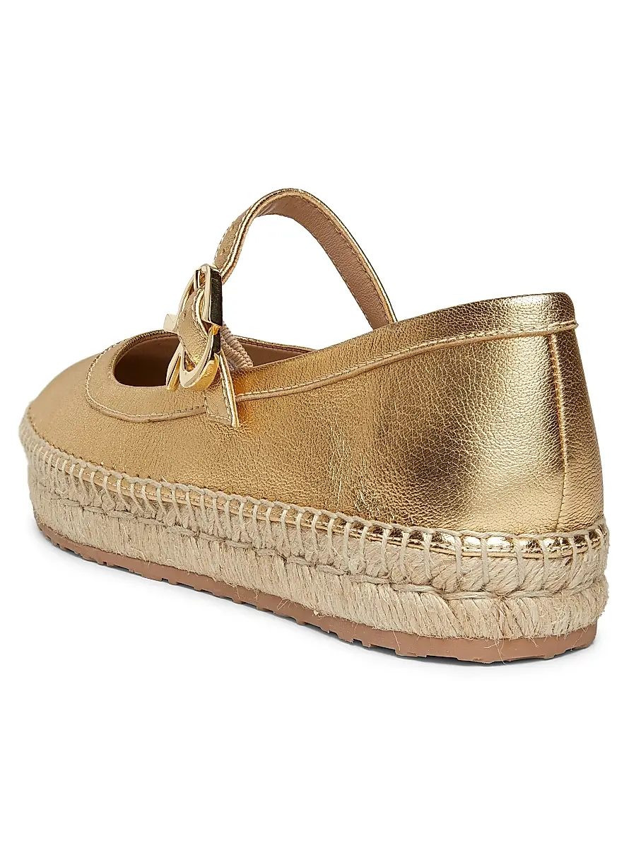 Gianvito Rossi Women's Metallic Leather Ribbon-Buckle Ballerina Flats - Mekong | Thumbnail 3 Gianvito Rossi Women's Metallic Leather Ribbon-Buckle Ballerina Flats - Mekong | Thumbnail 3