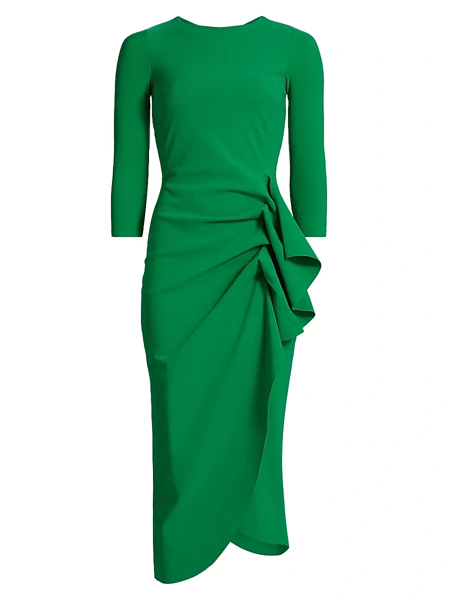 Chiara Boni La Petite Robe Women's Gathered Side Midi-Dress - Kelly Green | Image 1 Chiara Boni La Petite Robe Women's Gathered Side Midi-Dress - Kelly Green | Image 1