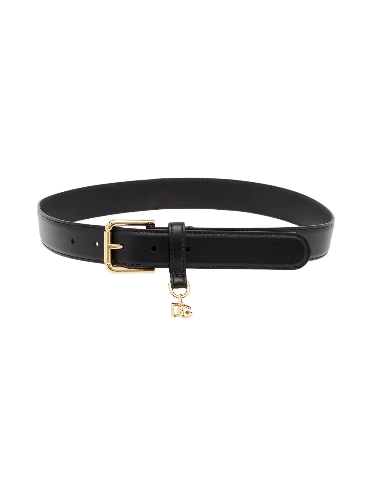 Dolce & Gabbana Women's Leather & Logo-Charm Belt - Nero