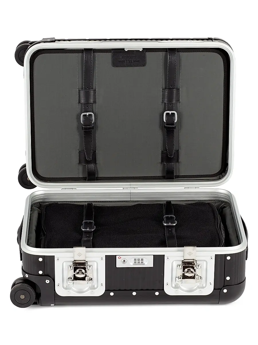 FPM Men's Bank Collection Spinner 55 21" Carry-On Suitcase - Black | Thumbnail 3