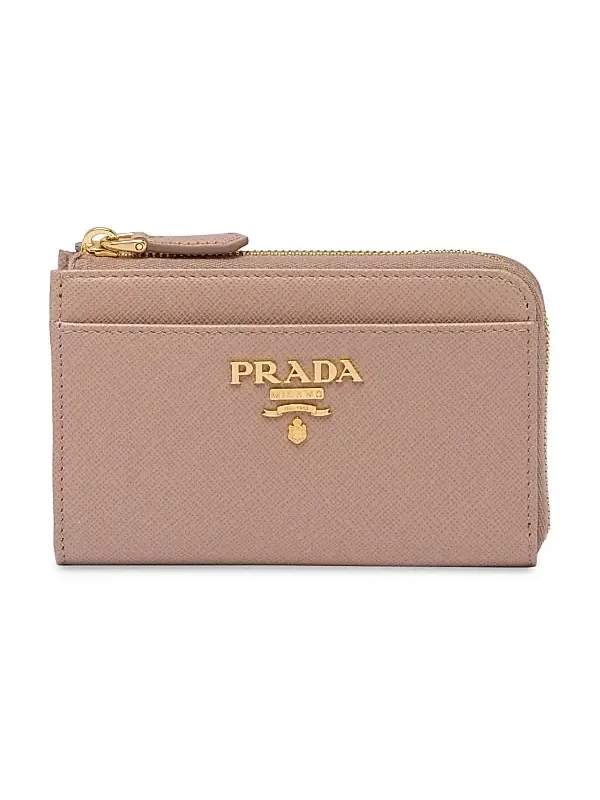 Prada Women's Saffiano Leather Card Case Keychain