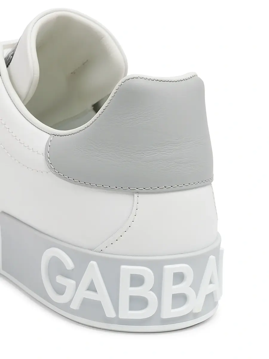 Dolce & Gabbana Men's Portofino Lace-Up Sneakers - White Grey | Thumbnail 7