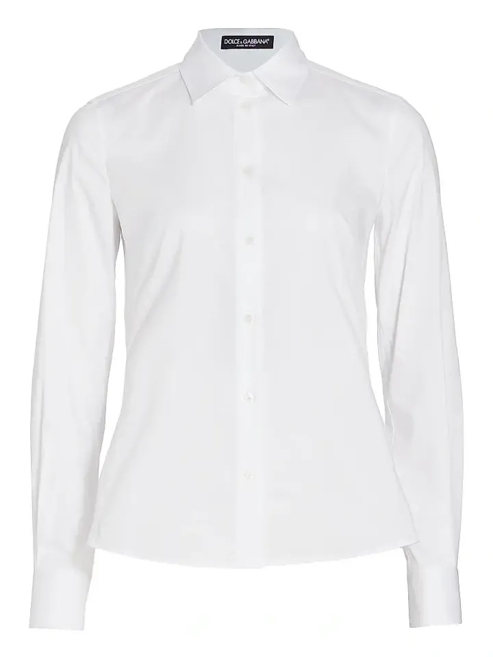Women's Stretch-Poplin Button-Down Shirt
