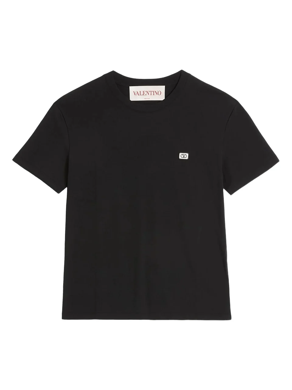 Men's Cotton T-Shirt with VLogo Patch - Black