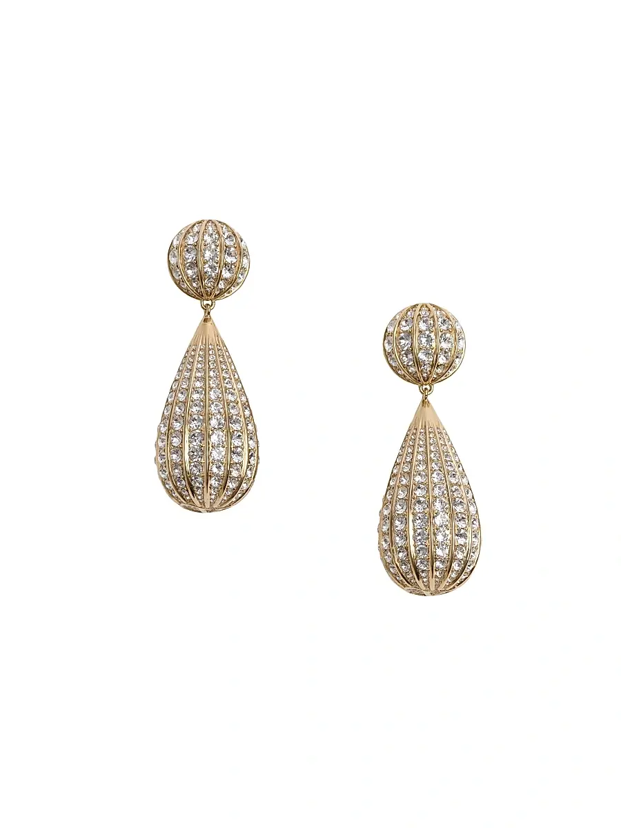 Valentino Garavani Women's Poetiques Des Gouttes Metal and Swarovski Crystal Earrings - Gold Crystal | Image 1 Valentino Garavani Women's Poetiques Des Gouttes Metal and Swarovski Crystal Earrings - Gold Crystal | Image 1