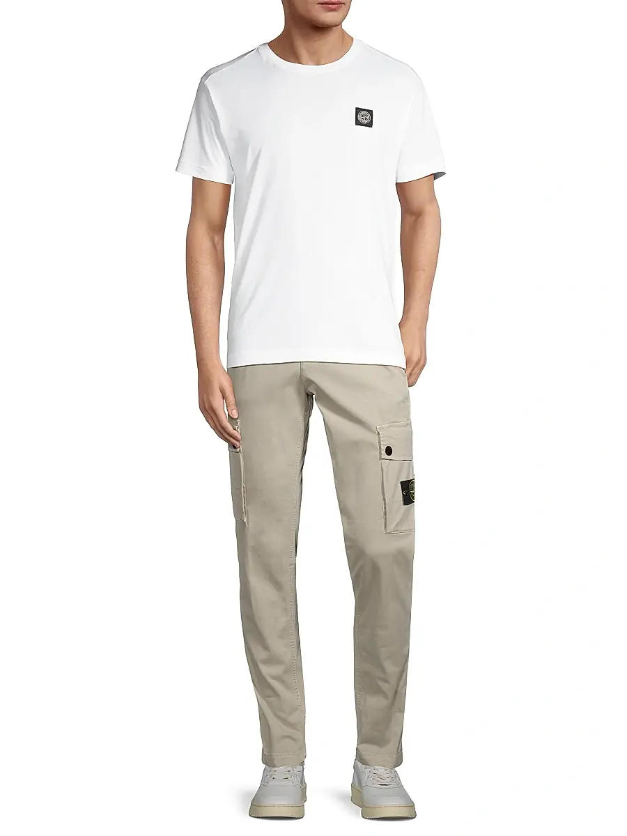 Stone Island Men's Logo Cotton T-Shirt | Thumbnail 2 Stone Island Men's Logo Cotton T-Shirt | Thumbnail 2