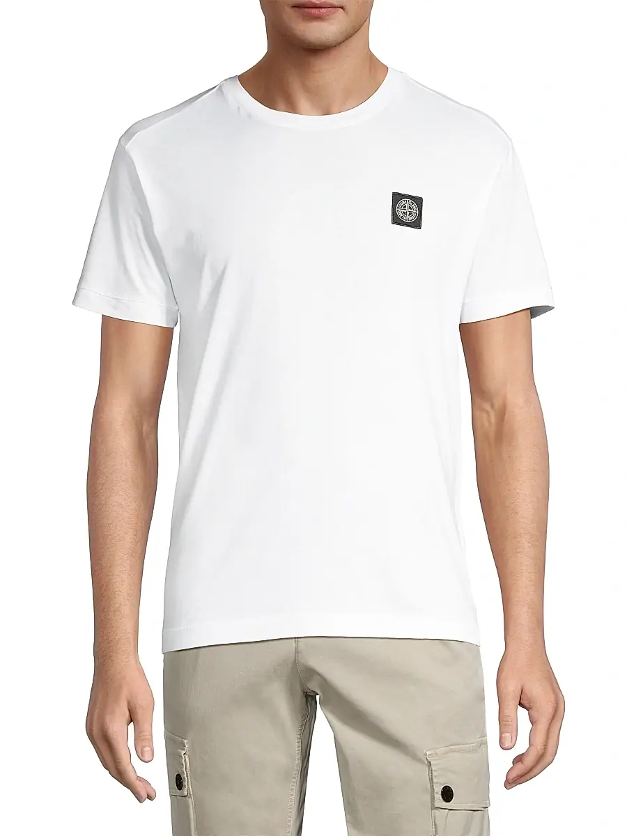 Stone Island Men's Logo Cotton T-Shirt | Thumbnail 3 Stone Island Men's Logo Cotton T-Shirt | Thumbnail 3