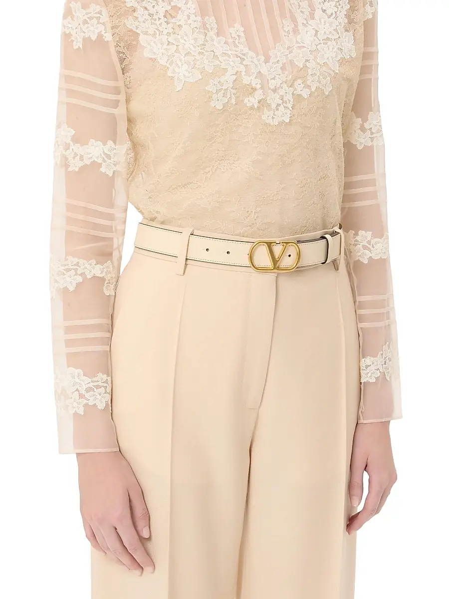 Valentino Women's VLogo Signature Belt in Shiny Calfskin 30MM | Thumbnail 2 Valentino Women's VLogo Signature Belt in Shiny Calfskin 30MM | Thumbnail 2