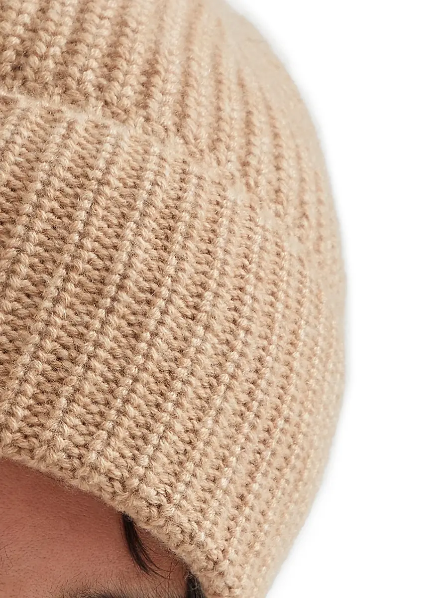 Brunello Cucinelli Men's Cashmere English Rib Beanie - Camel | Thumbnail 4 Brunello Cucinelli Men's Cashmere English Rib Beanie - Camel | Thumbnail 4