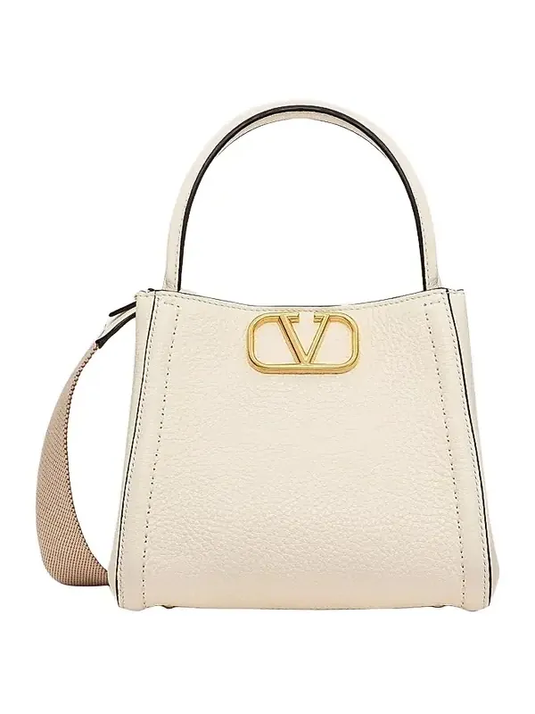 Women's Alltime Small Top Handle Bag in Grainy Calfskin - Ivory Women's Alltime Small Top Handle Bag in Grainy Calfskin - Ivory