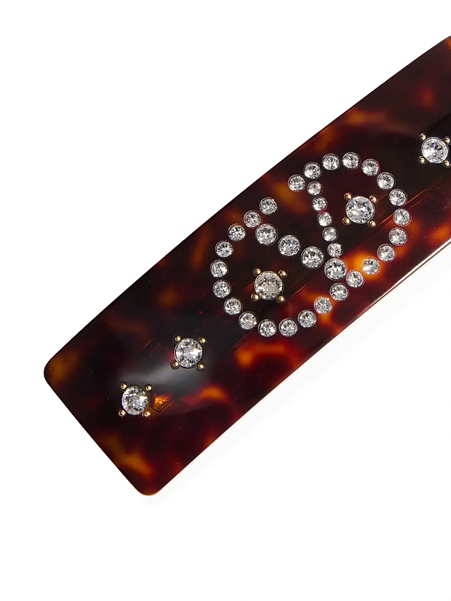 Valentino Women's VLogo Signature Hair Clip in Resin, Metal and Crystals - Multicolored | Thumbnail 3 Valentino Women's VLogo Signature Hair Clip in Resin, Metal and Crystals - Multicolored | Thumbnail 3