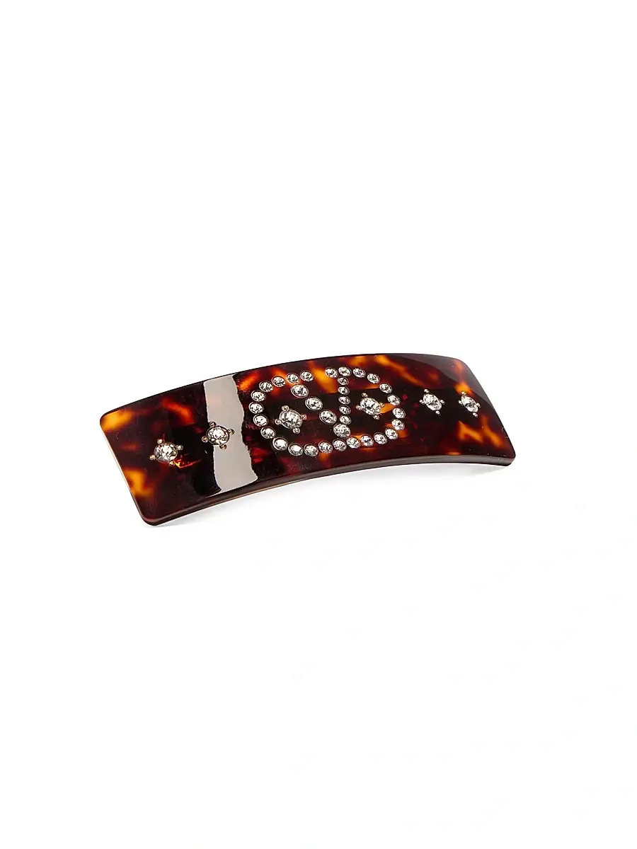 Valentino Women's VLogo Signature Hair Clip in Resin, Metal and Crystals - Multicolored | Thumbnail 4 Valentino Women's VLogo Signature Hair Clip in Resin, Metal and Crystals - Multicolored | Thumbnail 4