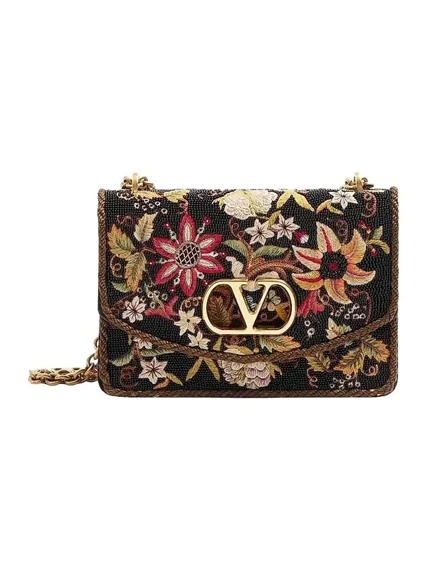 Women's Vain Embroidered Shoulder Bag Women's Vain Embroidered Shoulder Bag
