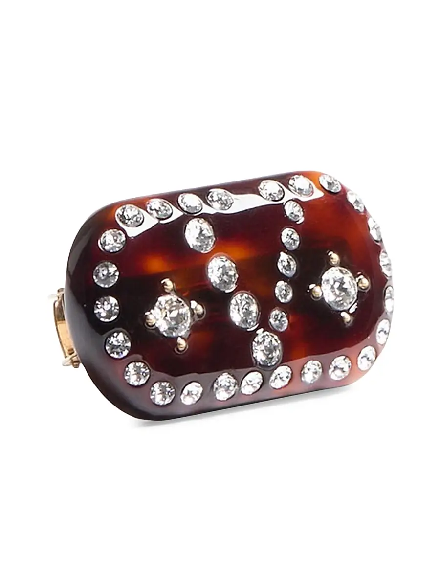 Valentino Women's VLogo Signature Hair Clip in Resin, Metal and Crystals - Multicolored | Thumbnail 2 Valentino Women's VLogo Signature Hair Clip in Resin, Metal and Crystals - Multicolored | Thumbnail 2
