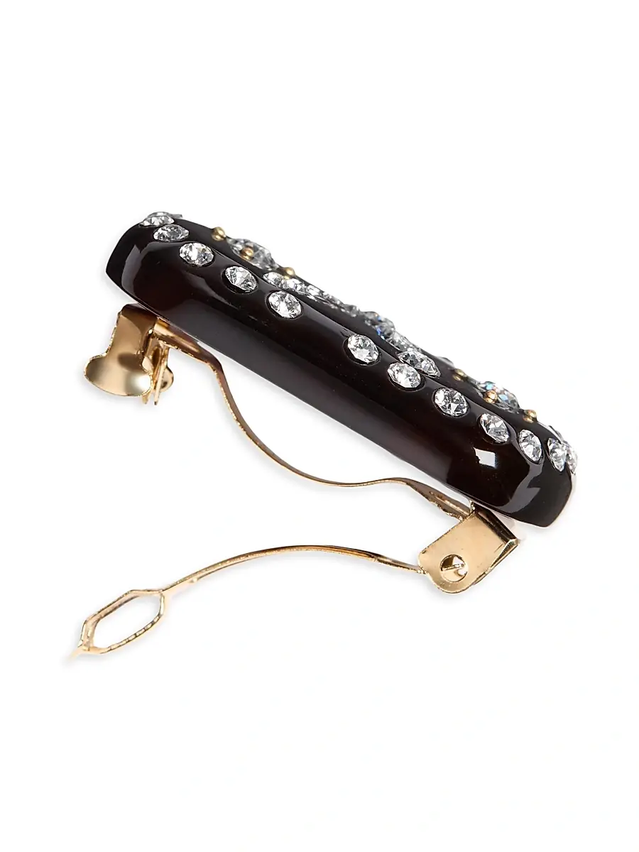 Valentino Women's VLogo Signature Hair Clip in Resin, Metal and Crystals - Multicolored | Thumbnail 3 Valentino Women's VLogo Signature Hair Clip in Resin, Metal and Crystals - Multicolored | Thumbnail 3