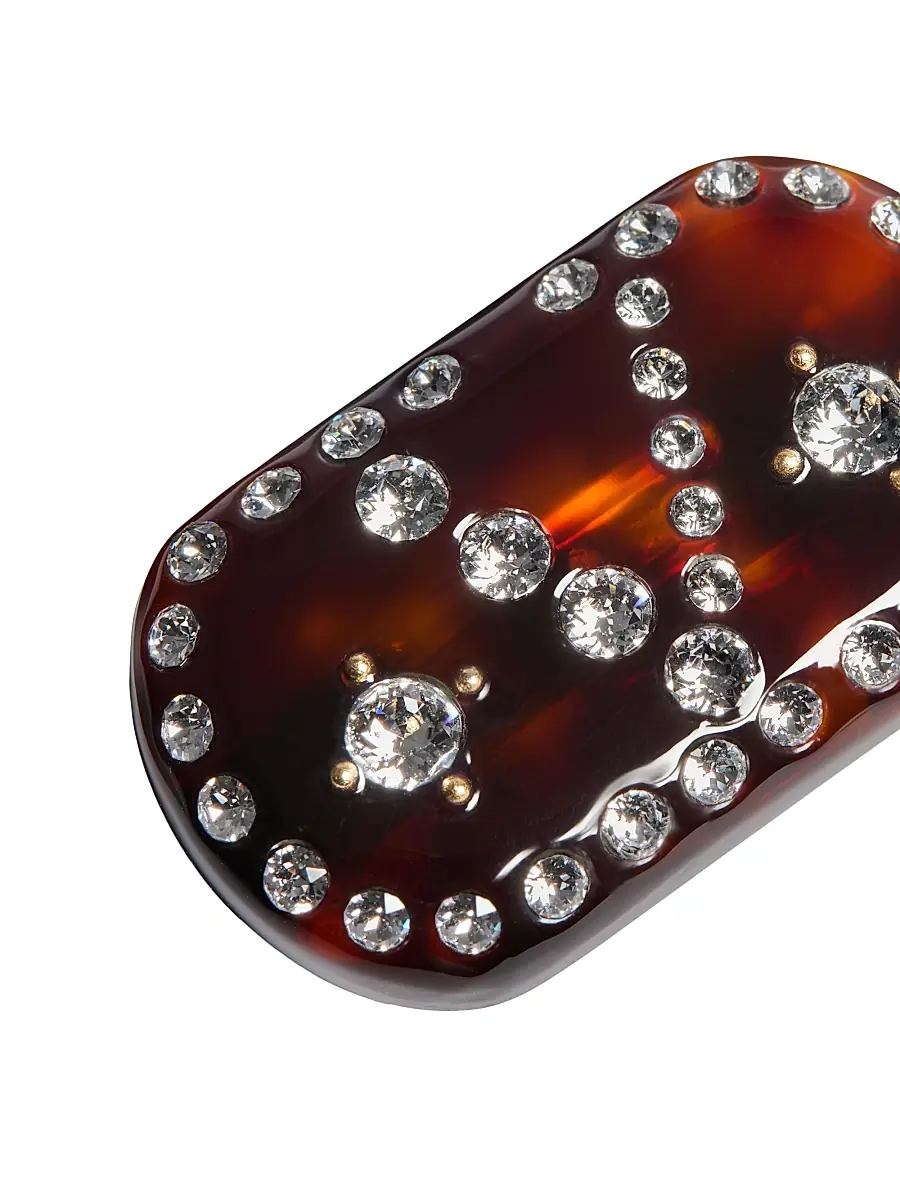 Valentino Women's VLogo Signature Hair Clip in Resin, Metal and Crystals - Multicolored | Thumbnail 4 Valentino Women's VLogo Signature Hair Clip in Resin, Metal and Crystals - Multicolored | Thumbnail 4