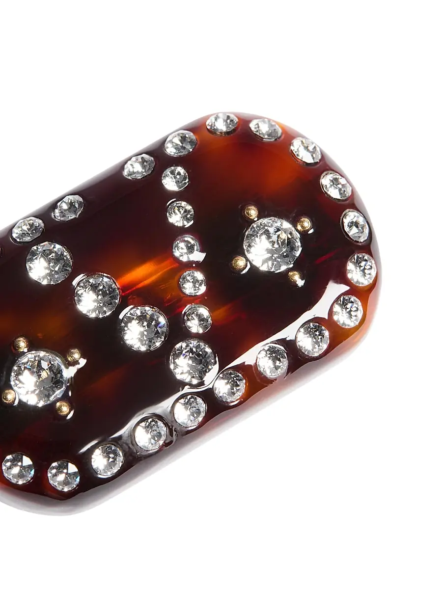 Valentino Women's VLogo Signature Hair Clip in Resin, Metal and Crystals - Multicolored | Thumbnail 5 Valentino Women's VLogo Signature Hair Clip in Resin, Metal and Crystals - Multicolored | Thumbnail 5