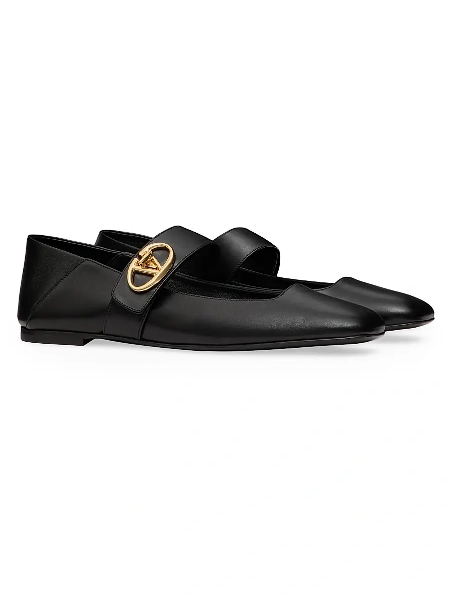 Valentino Garavani Women's VLogo Locker Mary Jane Ballerina Flats | Thumbnail 2 Valentino Garavani Women's VLogo Locker Mary Jane Ballerina Flats | Thumbnail 2