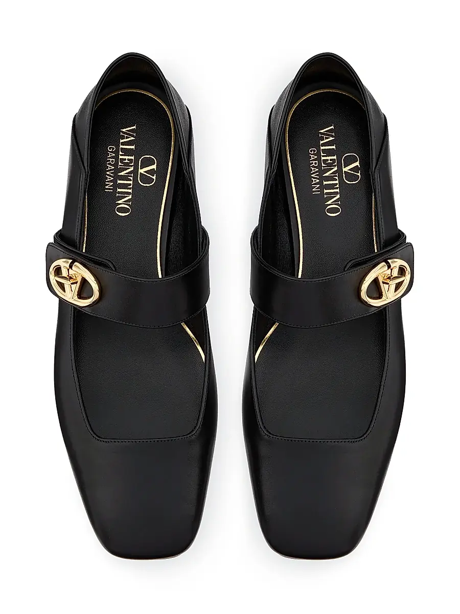 Valentino Garavani Women's VLogo Locker Mary Jane Ballerina Flats | Thumbnail 4 Valentino Garavani Women's VLogo Locker Mary Jane Ballerina Flats | Thumbnail 4