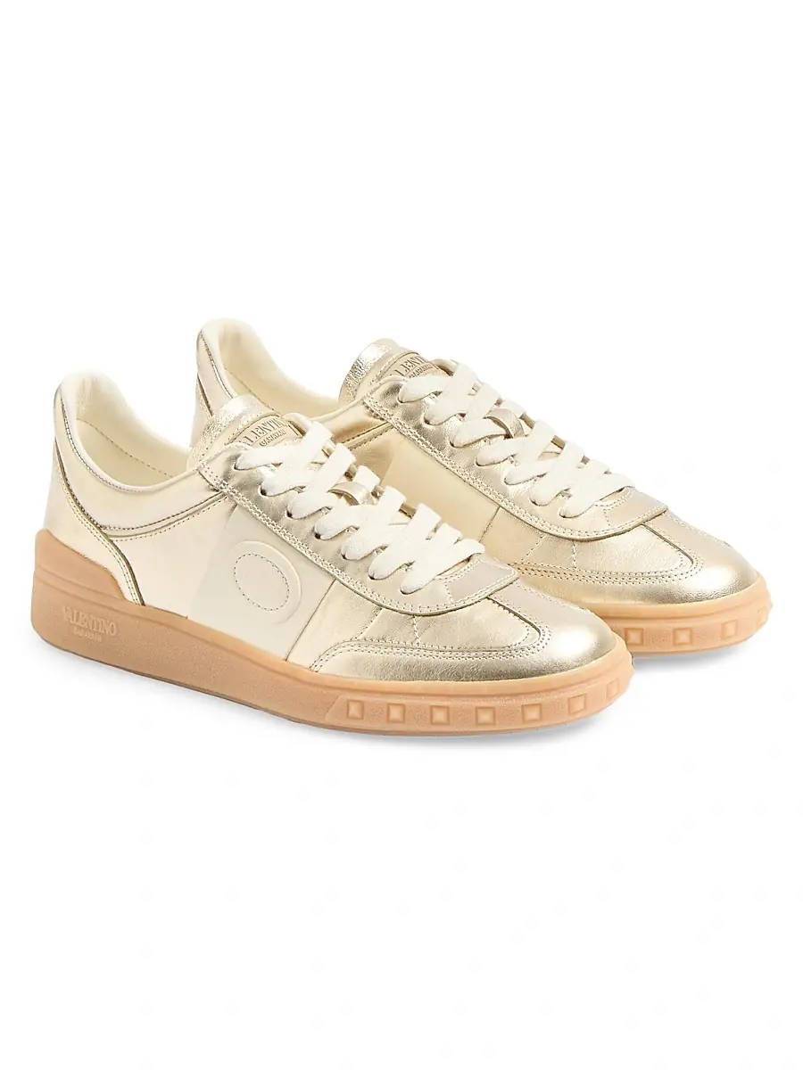 Valentino Women's Upvillage Leather Trainer Sneakers | Thumbnail 2 Valentino Women's Upvillage Leather Trainer Sneakers | Thumbnail 2