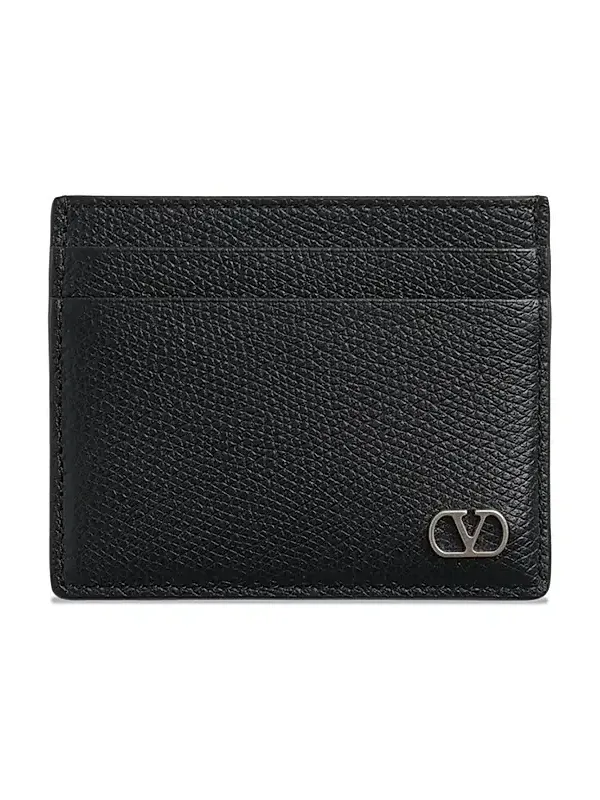 Men's VLogo Signature Grainy Calfskin Card Holder