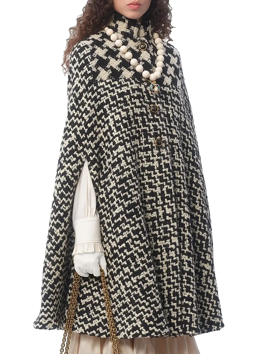 Valentino Women's Geometric Tweed Cape | Thumbnail 2 Valentino Women's Geometric Tweed Cape | Thumbnail 2