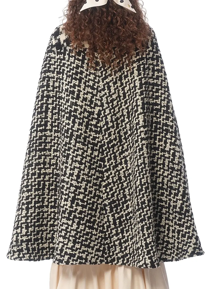 Valentino Women's Geometric Tweed Cape | Thumbnail 4 Valentino Women's Geometric Tweed Cape | Thumbnail 4
