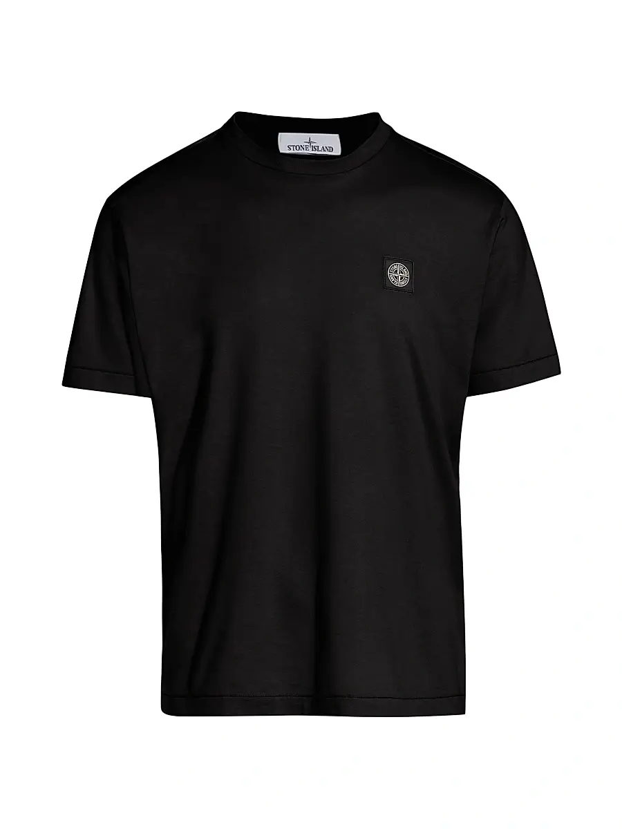 Stone Island Men's Cotton Crewneck T-Shirt - Black - Size Small | Image 1 Stone Island Men's Cotton Crewneck T-Shirt - Black - Size Small | Image 1