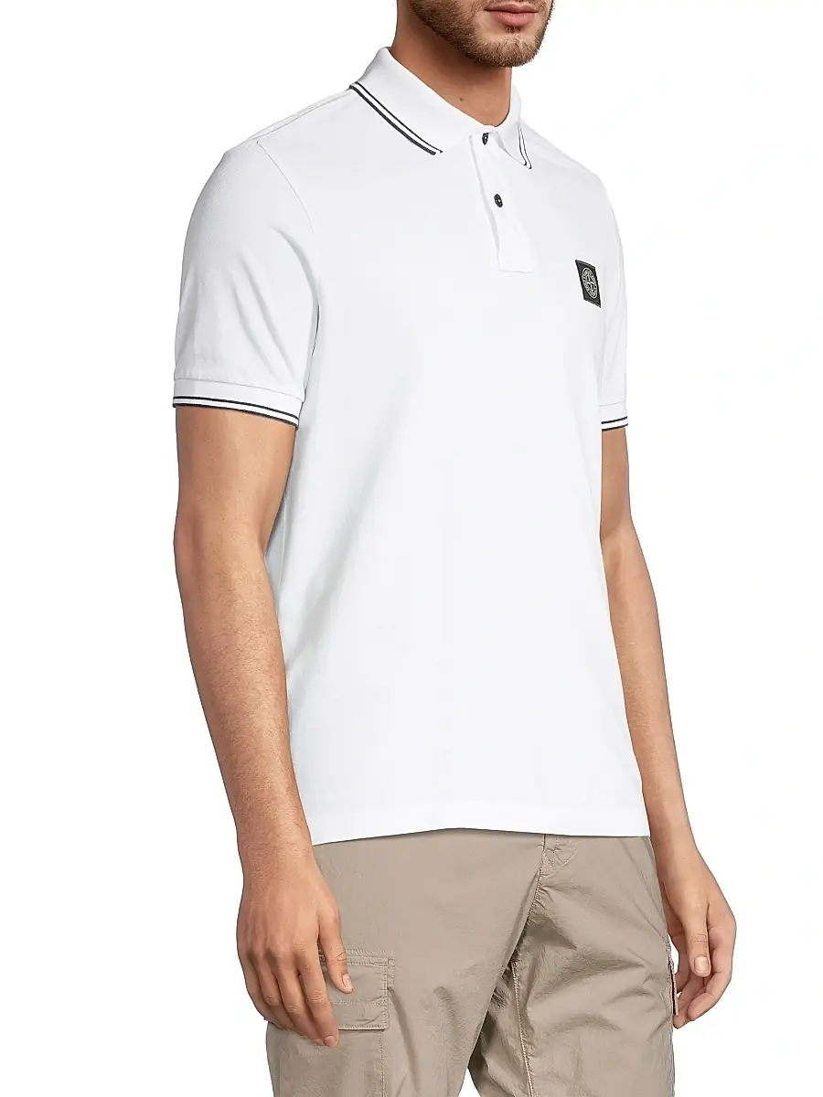 Stone Island Men's Stretch-Cotton Polo Shirt | Thumbnail 4 Stone Island Men's Stretch-Cotton Polo Shirt | Thumbnail 4