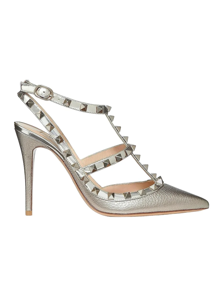 Women's Rockstud Ankle Strap Pumps 100 MM Women's Rockstud Ankle Strap Pumps 100 MM