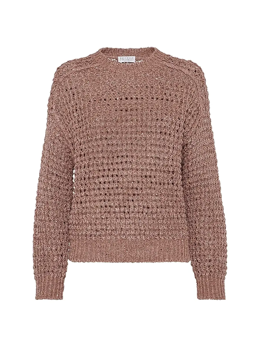 Brunello Cucinelli Women's Silk and Linen Sweater - Pink