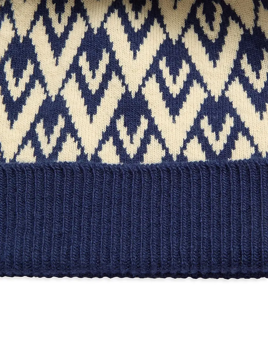 Valentino Men's Toute La V Signature Knitted Wool Beanie | Thumbnail 4 Valentino Men's Toute La V Signature Knitted Wool Beanie | Thumbnail 4