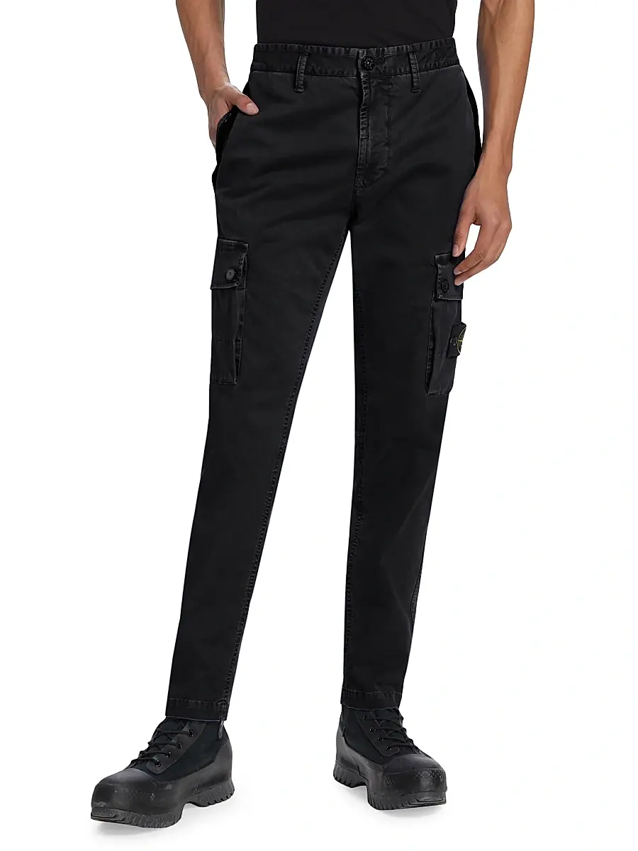 Stone Island Men's Broken Twill Cotton Trousers | Thumbnail 3 Stone Island Men's Broken Twill Cotton Trousers | Thumbnail 3