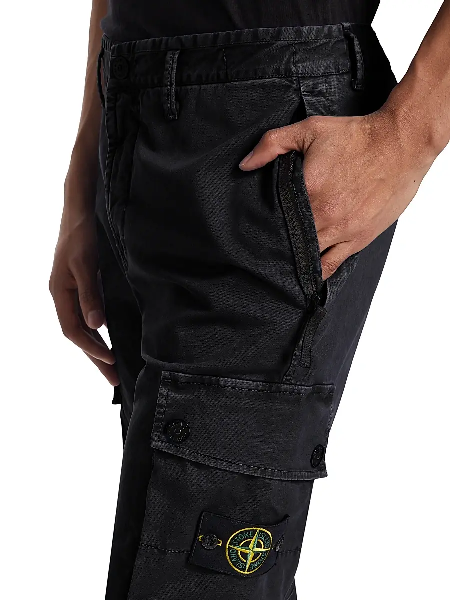 Stone Island Men's Broken Twill Cotton Trousers | Thumbnail 6 Stone Island Men's Broken Twill Cotton Trousers | Thumbnail 6