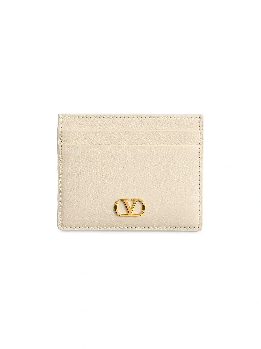 Valentino Garavani Women's VLogo Signature Grainy Calfskin Card Holder - Light | Thumbnail 5 Valentino Garavani Women's VLogo Signature Grainy Calfskin Card Holder - Light | Thumbnail 5