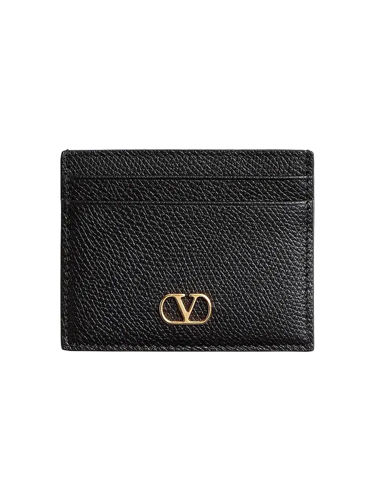 Valentino Garavani Women's VLogo Signature Grainy Calfskin Card Holder - Light | Image 1 Valentino Garavani Women's VLogo Signature Grainy Calfskin Card Holder - Light | Image 1