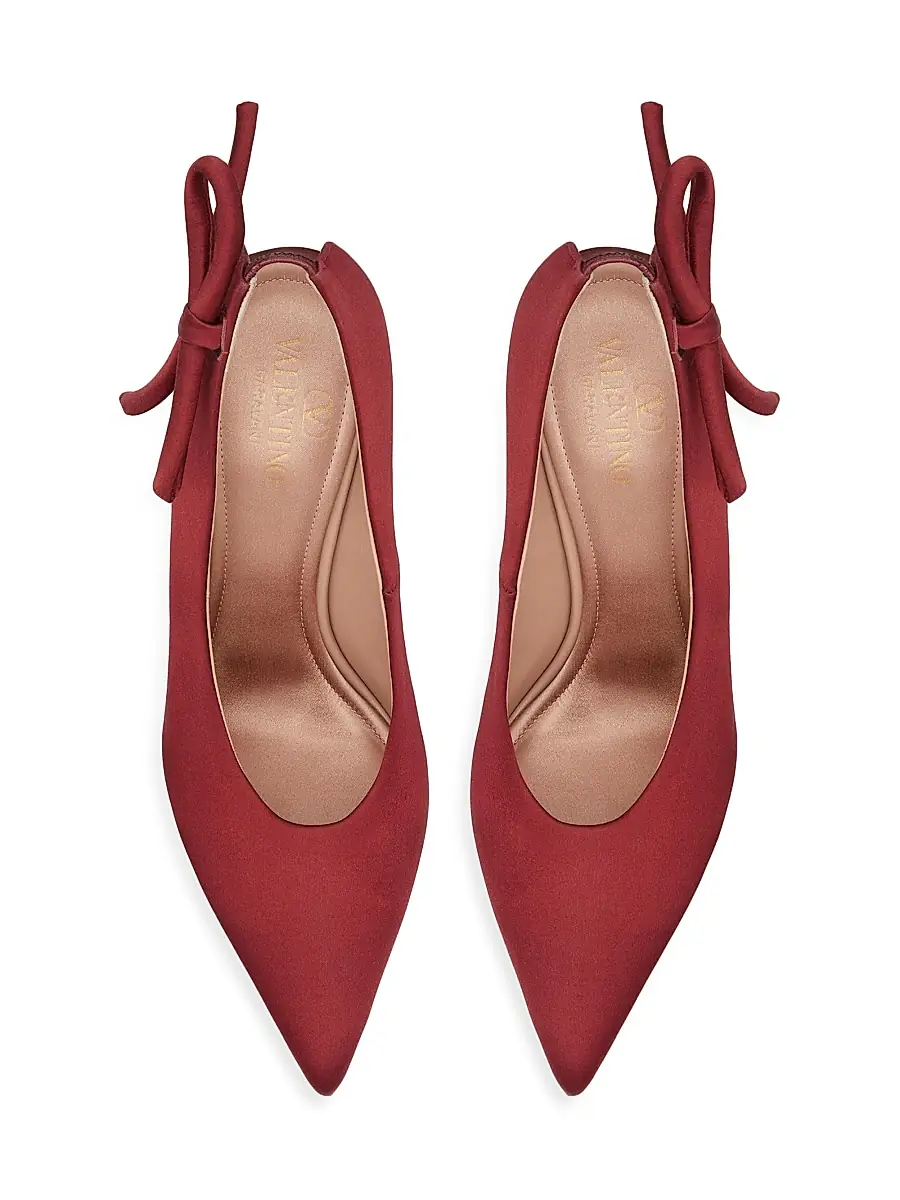 Valentino Garavani Women's Nite-Out Satin 110MM Pumps - Maroon | Thumbnail 4