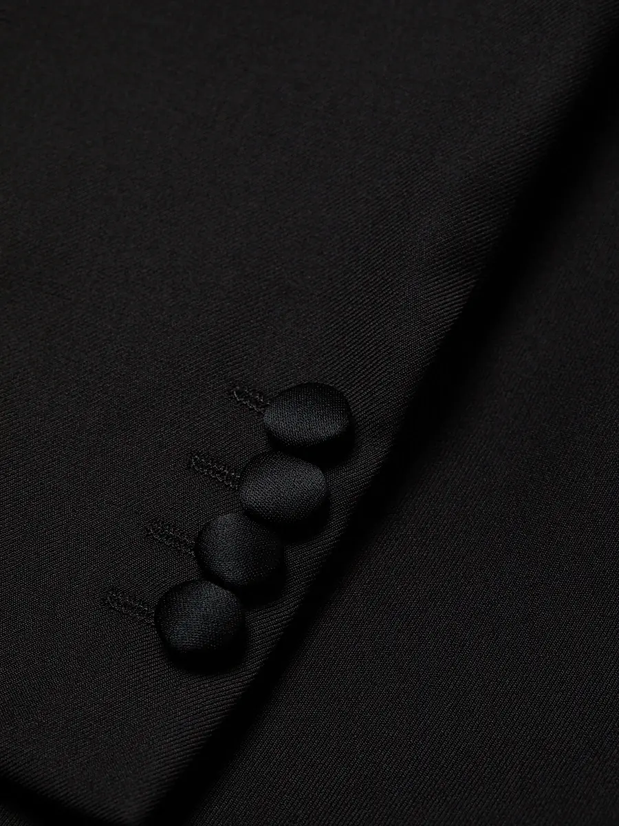 Emporio Armani Men's Peak Lapel Single-Button Suit - Black | Thumbnail 7 Emporio Armani Men's Peak Lapel Single-Button Suit - Black | Thumbnail 7