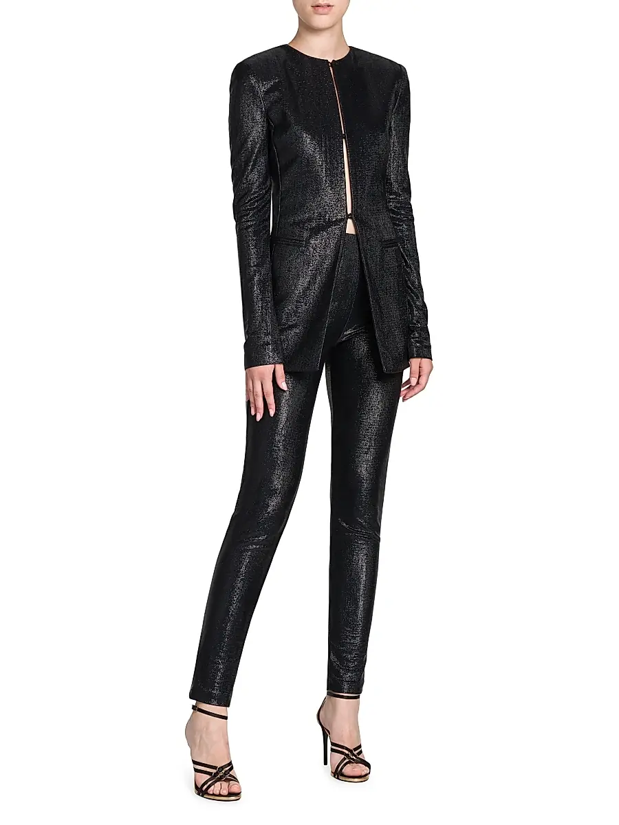 Giorgio Armani Women's Sparkle Round-Neck Jacket | Thumbnail 2