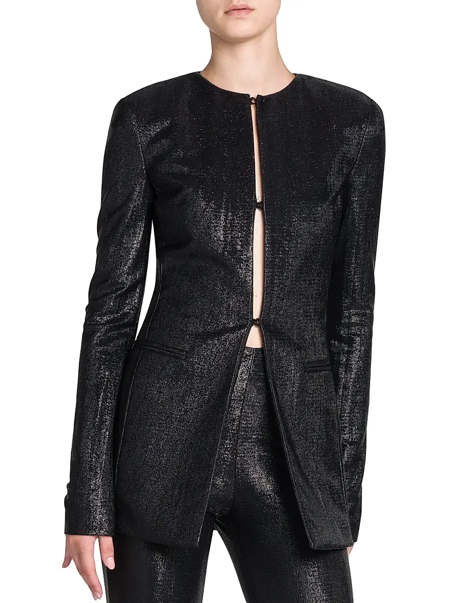 Giorgio Armani Women's Sparkle Round-Neck Jacket | Thumbnail 3