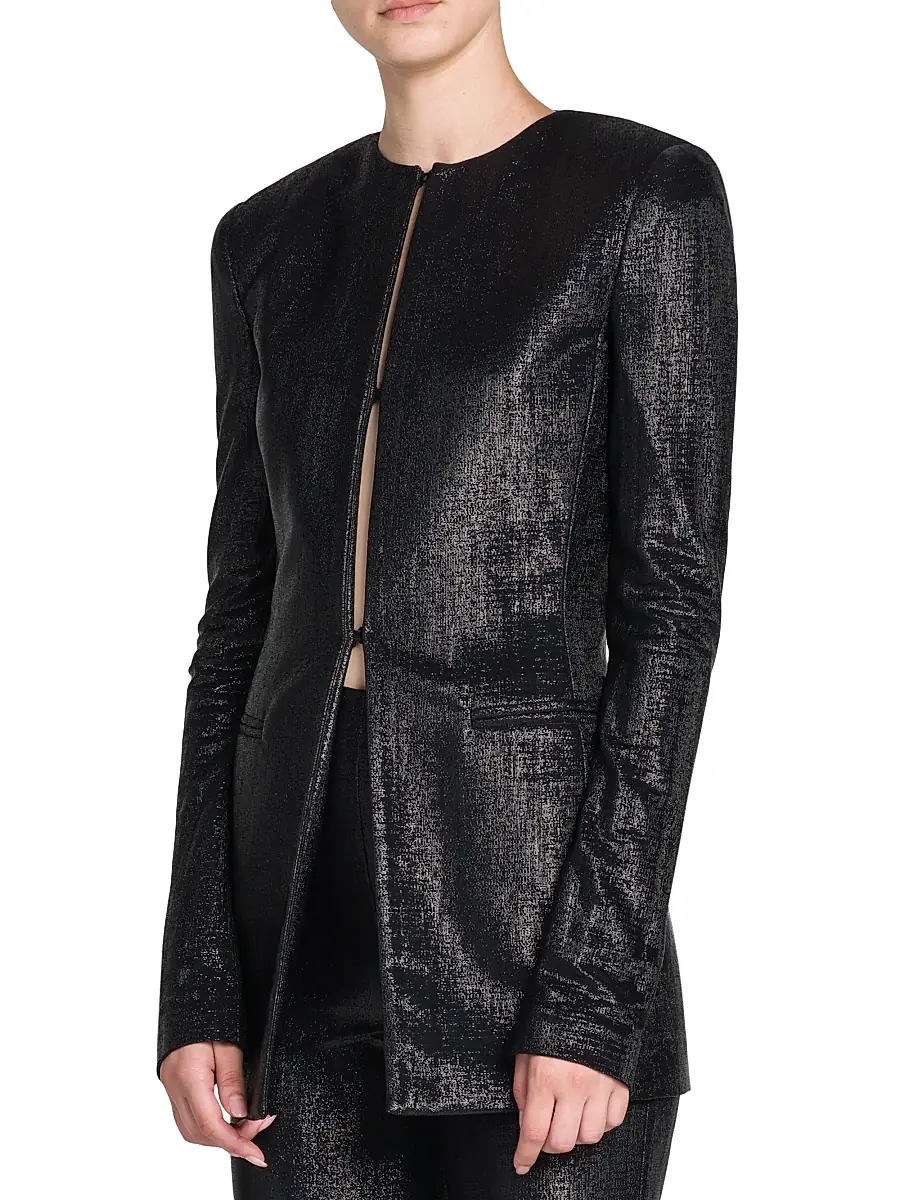 Giorgio Armani Women's Sparkle Round-Neck Jacket | Thumbnail 4